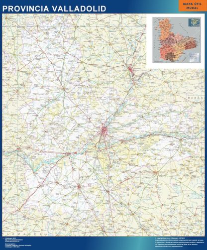 Mapa Provincia Valladolid gigante. Mapas grandes para Chile y América