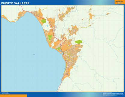 Mapa Puerto Vallarta en Mexico gigante. Mapas grandes para Chile y América