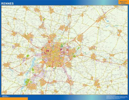 Mapa Rennes en Francia gigante. Mapas grandes para Chile y América