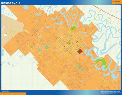 Mapa Resistencia en Argentina gigante. Mapas grandes para Chile y América