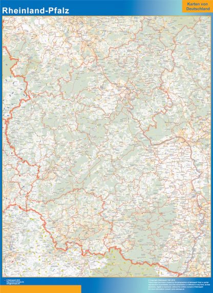Mapa Rheinland-Pfalz gigante. Mapas grandes para Chile y América