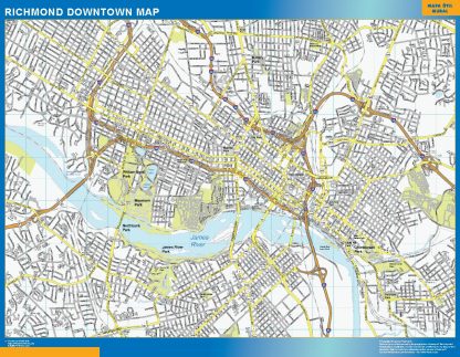 Mapa Richmond downtown gigante. Mapas grandes para Chile y América