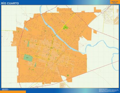Mapa Rio Cuarto en Argentina gigante. Mapas grandes para Chile y América