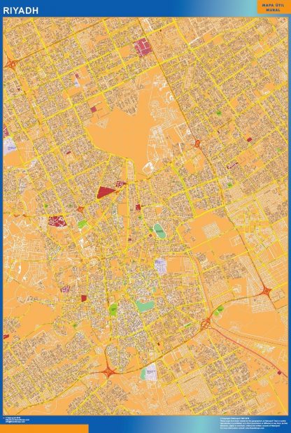 Mapa Riyadh en Arabia Saudita gigante. Mapas grandes para Chile y América