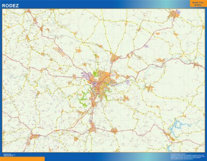 Mapa Rodez en Francia gigante. Mapas grandes para Chile y América