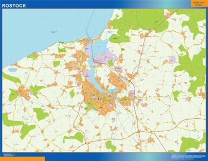 Mapa Rostock en Alemania gigante. Mapas grandes para Chile y América