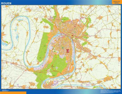 Mapa Rouen en Francia gigante. Mapas grandes para Chile y América