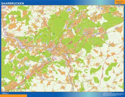 Mapa Saarbrucken en Alemania gigante. Mapas grandes para Chile y América
