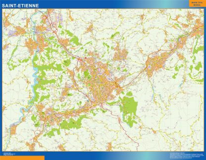 Mapa Saint Etienne en Francia gigante. Mapas grandes para Chile y América