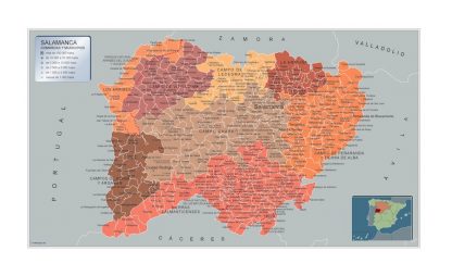 Mapa Salamanca por municipios gigante. Mapas grandes para Chile y América