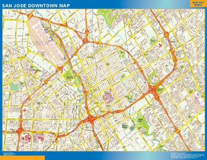 Mapa San Jose downtown gigante. Mapas grandes para Chile y América