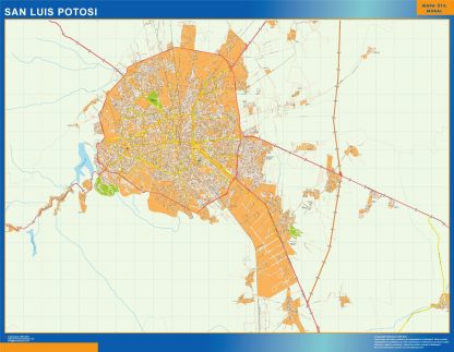 Mapa San Luis Potosi en Mexico gigante. Mapas grandes para Chile y América