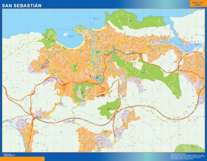 Mapa San Sebastian callejero gigante. Mapas grandes para Chile y América