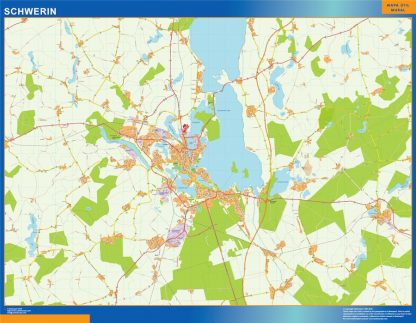 Mapa Schwerin en Alemania gigante. Mapas grandes para Chile y América