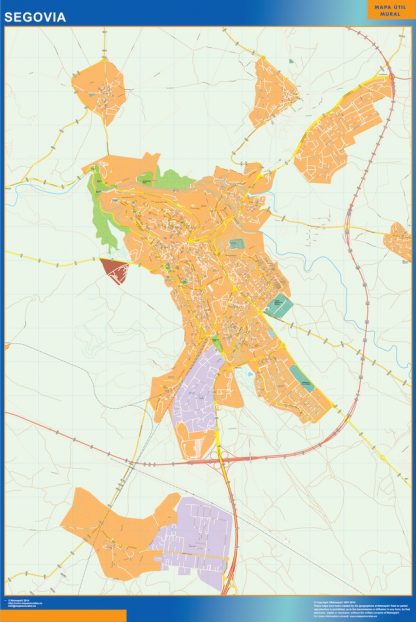 Mapa Segovia callejero gigante. Mapas grandes para Chile y América