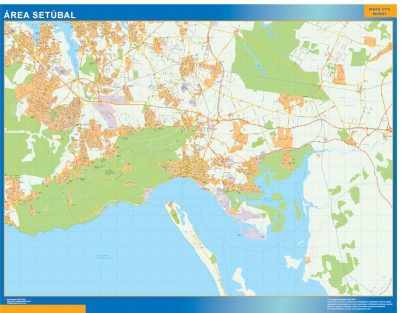 Mapa Setubal área urbana gigante. Mapas grandes para Chile y América