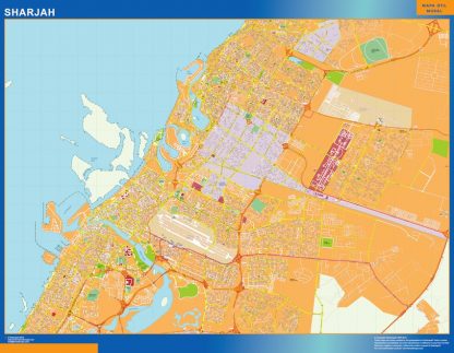 Mapa Sharjah gigante. Mapas grandes para Chile y América