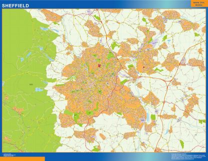 Mapa Sheffield gigante. Mapas grandes para Chile y América
