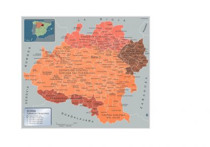 Mapa Soria por municipios gigante. Mapas grandes para Chile y América
