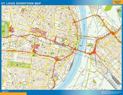 Mapa St Louis downtown gigante. Mapas grandes para Chile y América