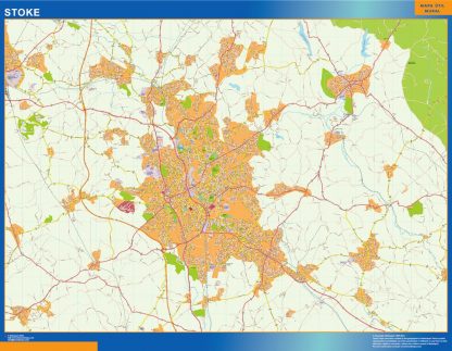 Mapa Stoke gigante. Mapas grandes para Chile y América