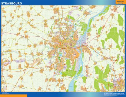 Mapa Strasbourg en Francia gigante. Mapas grandes para Chile y América