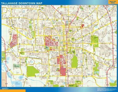 Mapa Tallahase downtown gigante. Mapas grandes para Chile y América