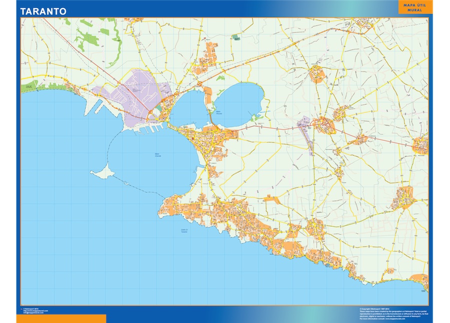 Mapa Taranto gigante. Mapas grandes para Chile y América