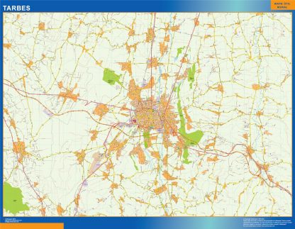 Mapa Tarbes en Francia gigante. Mapas grandes para Chile y América
