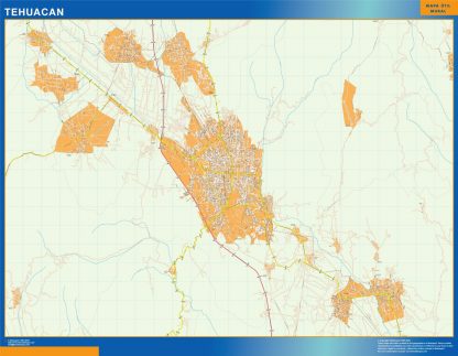 Mapa Tehuacan en Mexico gigante. Mapas grandes para Chile y América