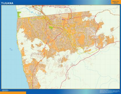 Mapa Tijuana en Mexico gigante. Mapas grandes para Chile y América
