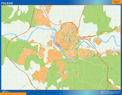 Mapa Toledo callejero gigante. Mapas grandes para Chile y América