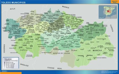 Mapa Toledo por municipios gigante. Mapas grandes para Chile y América