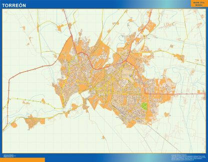 Mapa Torreon en Mexico gigante. Mapas grandes para Chile y América