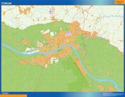 Mapa Torun Polonia gigante. Mapas grandes para Chile y América