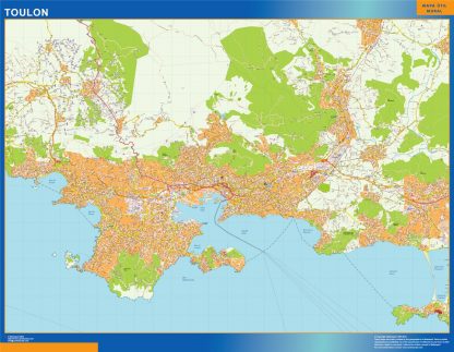 Mapa Toulon en Francia gigante. Mapas grandes para Chile y América