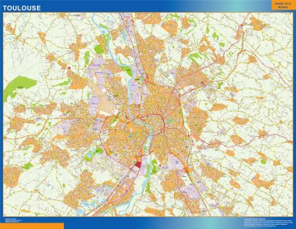 Mapa Toulouse en Francia gigante. Mapas grandes para Chile y América