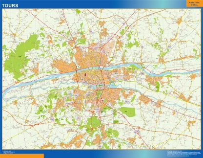 Mapa Tours en Francia gigante. Mapas grandes para Chile y América