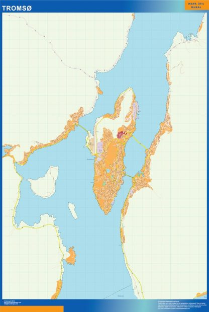 Mapa Tromso en Noruega gigante. Mapas grandes para Chile y América