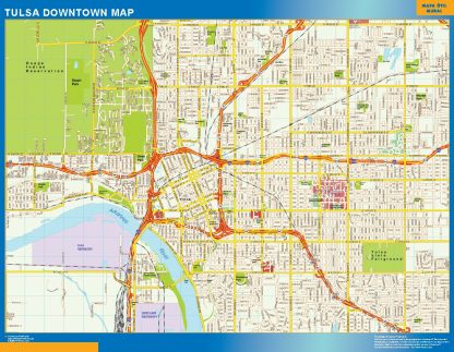 Mapa Tulsa downtown gigante. Mapas grandes para Chile y América