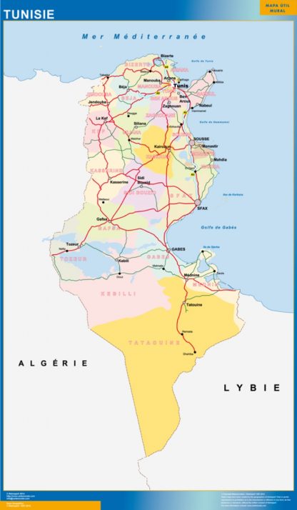Mapa Tunez gigante. Mapas grandes para Chile y América