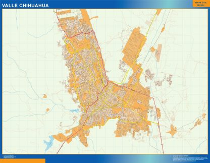 Mapa Valle Chihuahua en Mexico gigante. Mapas grandes para Chile y América