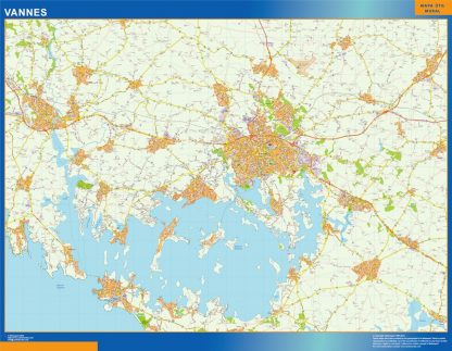 Mapa Vannes en Francia gigante. Mapas grandes para Chile y América