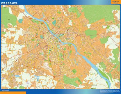 Mapa Varsovia Polonia gigante. Mapas grandes para Chile y América