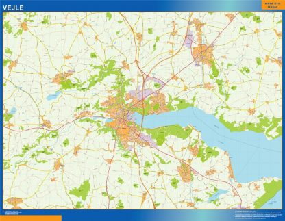 Mapa Vejle en Dinamarca gigante. Mapas grandes para Chile y América