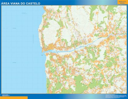 Mapa Viana Do Castelo área urbana gigante. Mapas grandes para Chile y América