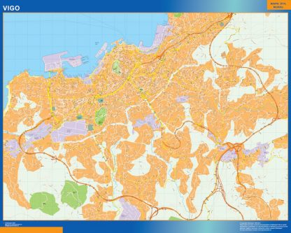 Mapa Vigo callejero gigante. Mapas grandes para Chile y América