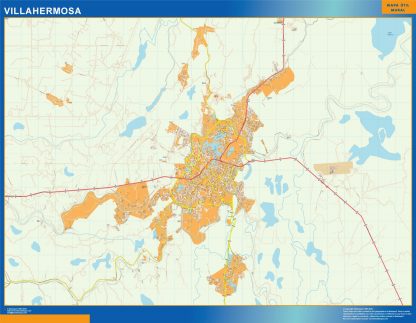 Mapa Villahermosa en Mexico gigante. Mapas grandes para Chile y América