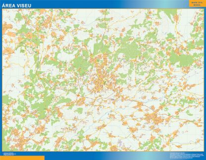 Mapa Viseu área urbana gigante. Mapas grandes para Chile y América