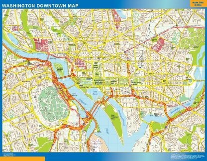 Mapa Washington downtown gigante. Mapas grandes para Chile y América